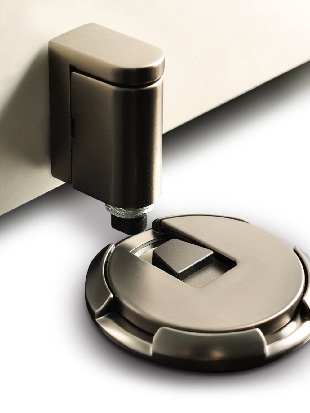 VIGOR Mechanical Door Stopper Push-Lock Silver